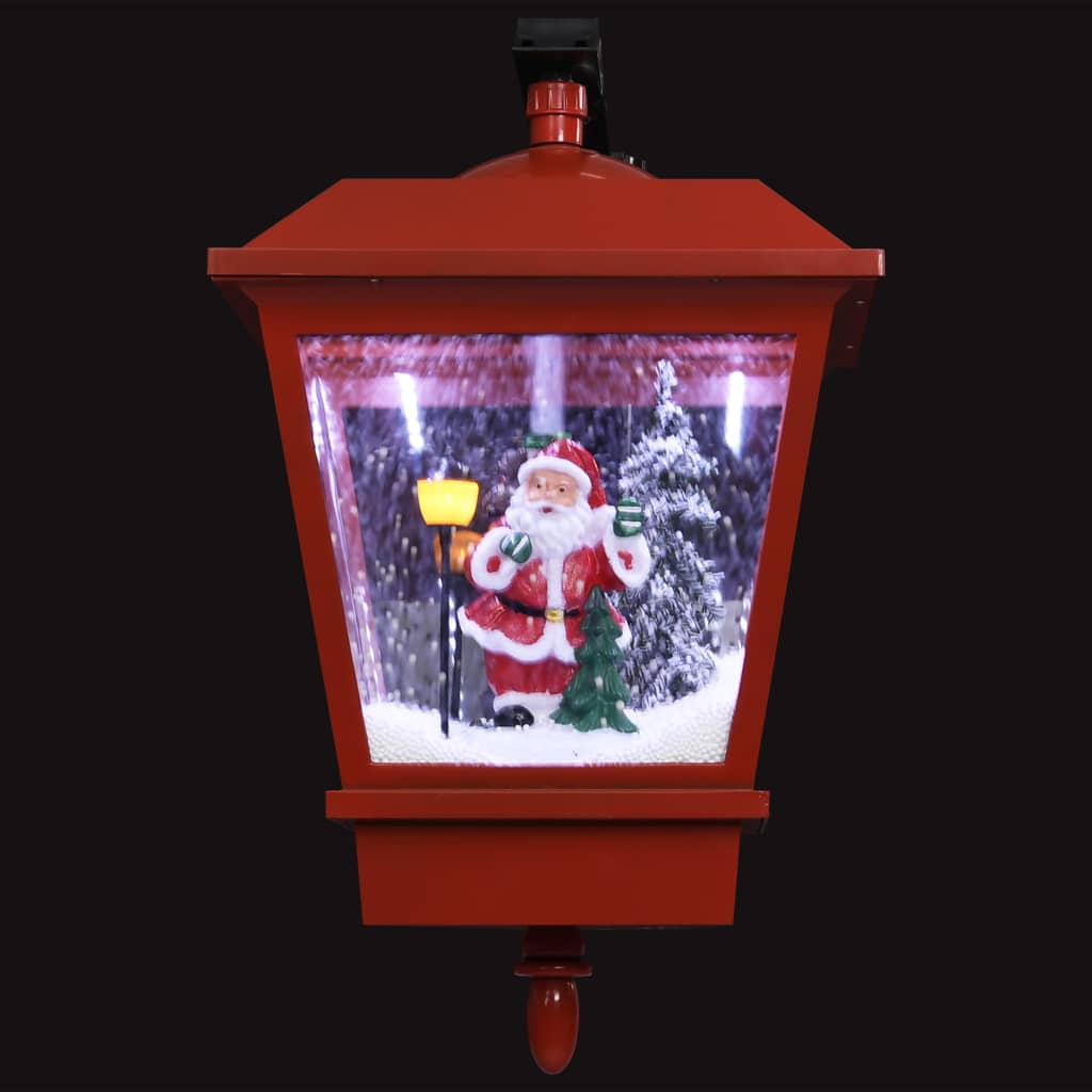 vidaXL Christmas Wall Lamp with LED Lights and Santa Red 15.7"x10.6"x17.7"-4