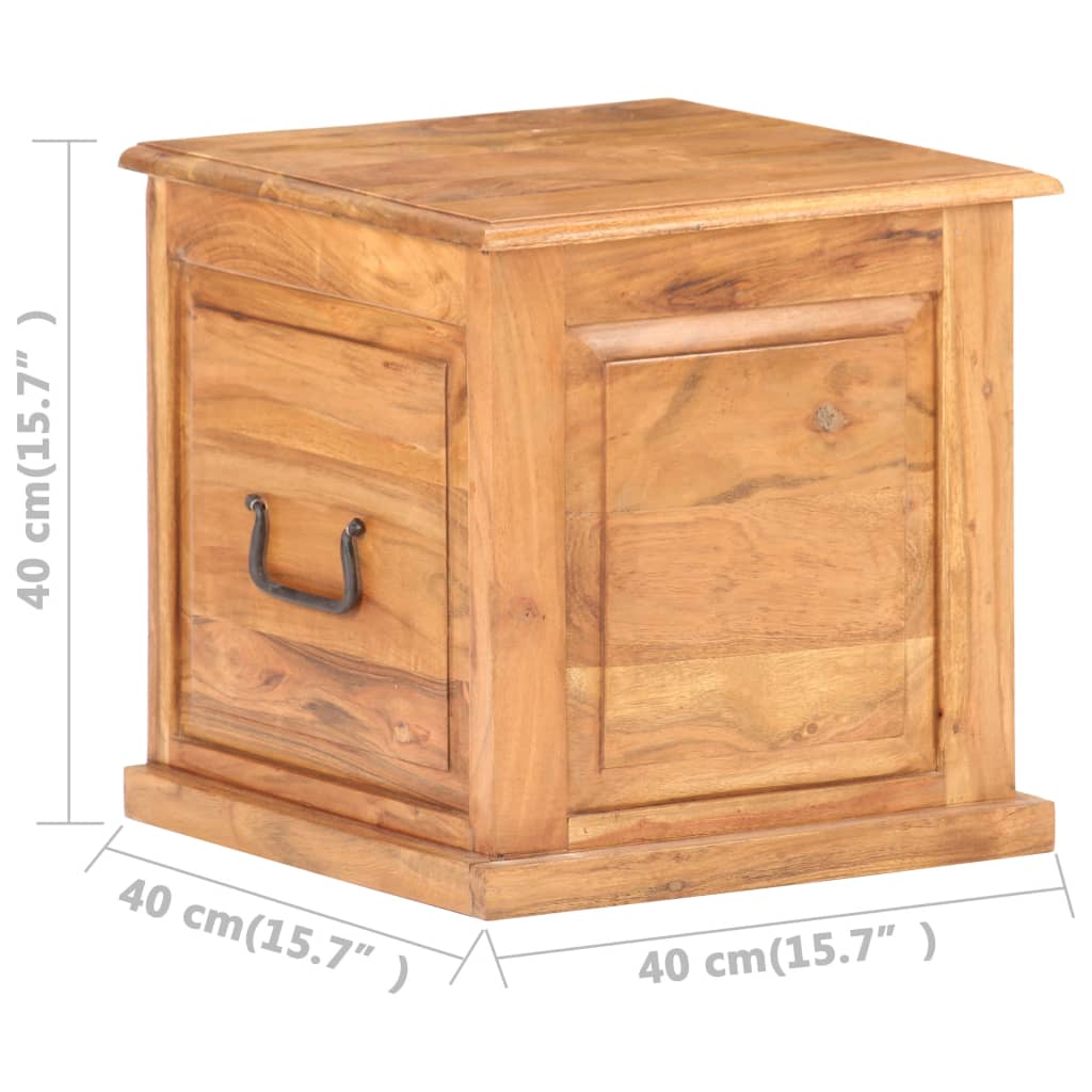 vidaXL Chest 15.7"x15.7"x15.7" Solid Acacia Wood-8