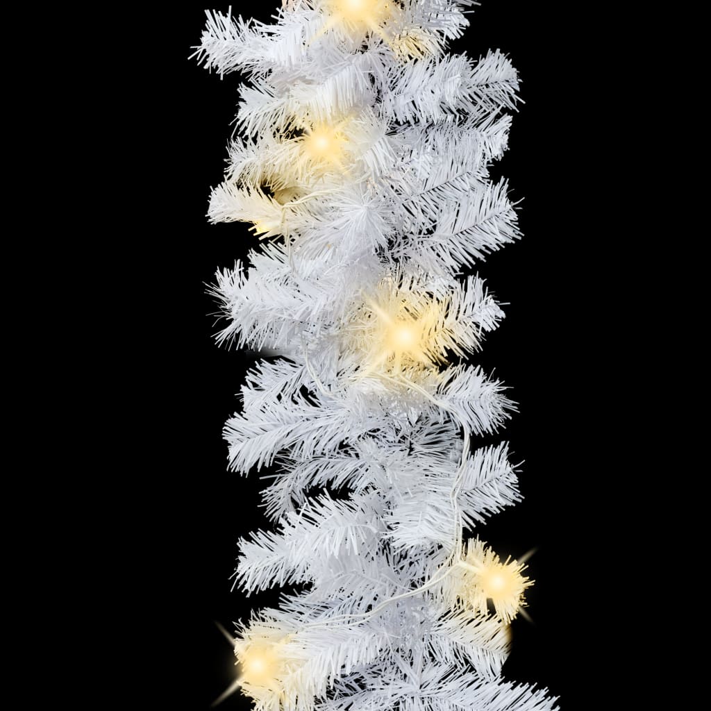 vidaXL Christmas Garland with LED Lights White 16 ft PVC-2