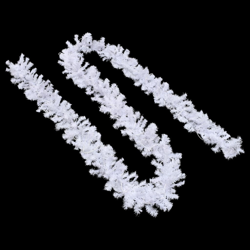 vidaXL Christmas Garland with LED Lights White 16 ft PVC-3