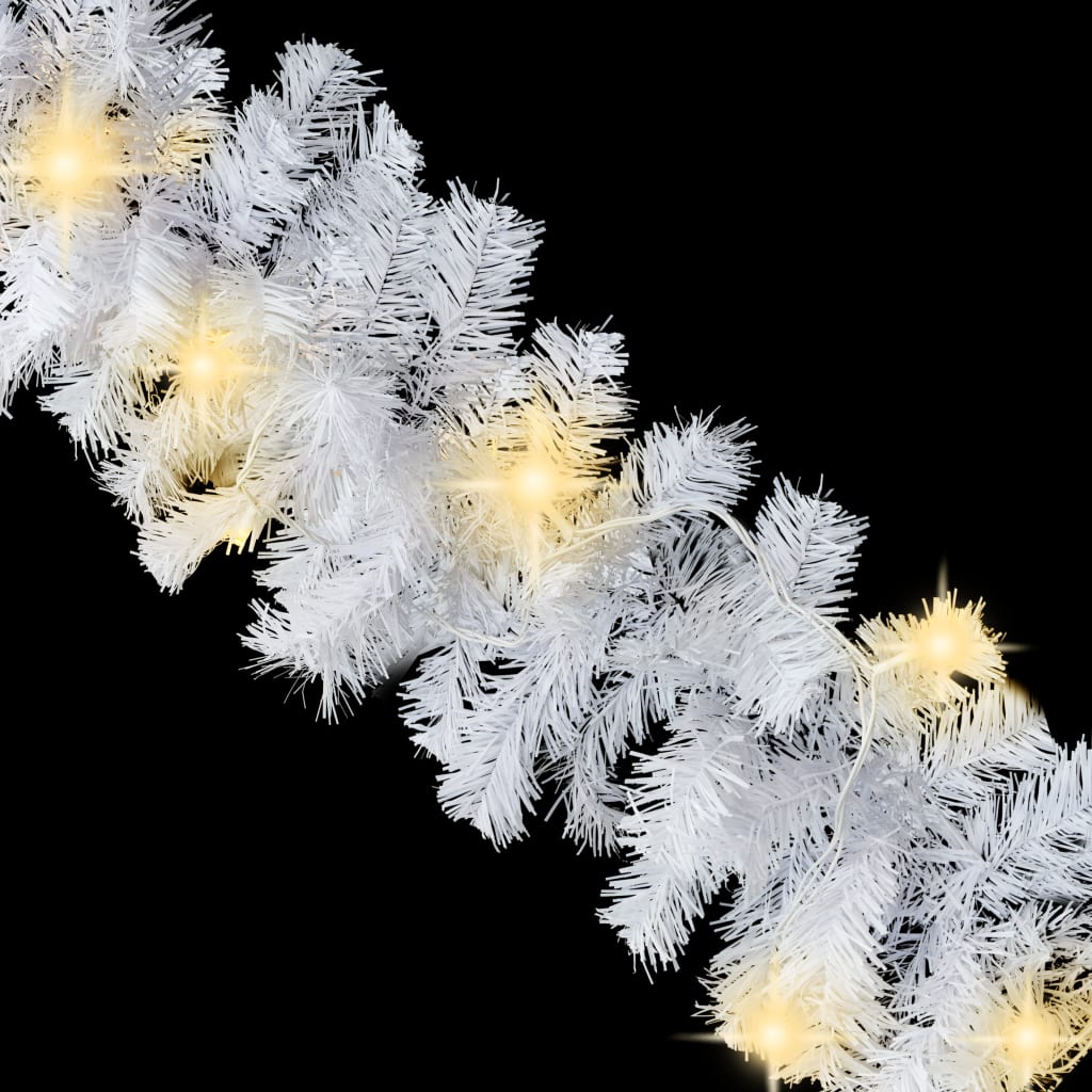 vidaXL Christmas Garland with LED Lights White 16 ft PVC-5