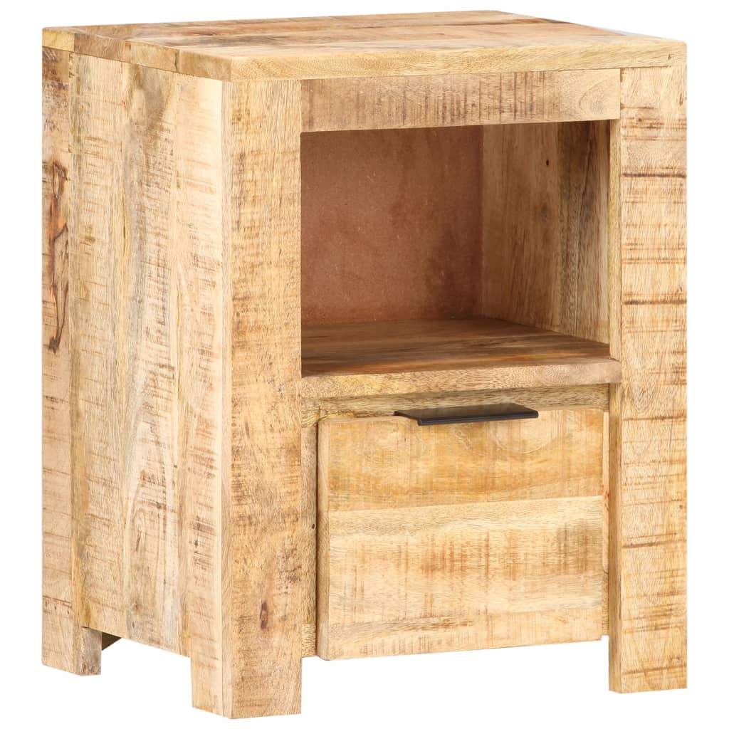 vidaXL Bedside Cabinet 15.7"x11.8"x19.7" Rough Mango Wood-5