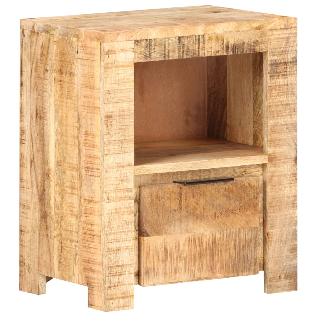 vidaXL Bedside Cabinet 15.7"x11.8"x19.7" Rough Mango Wood-6