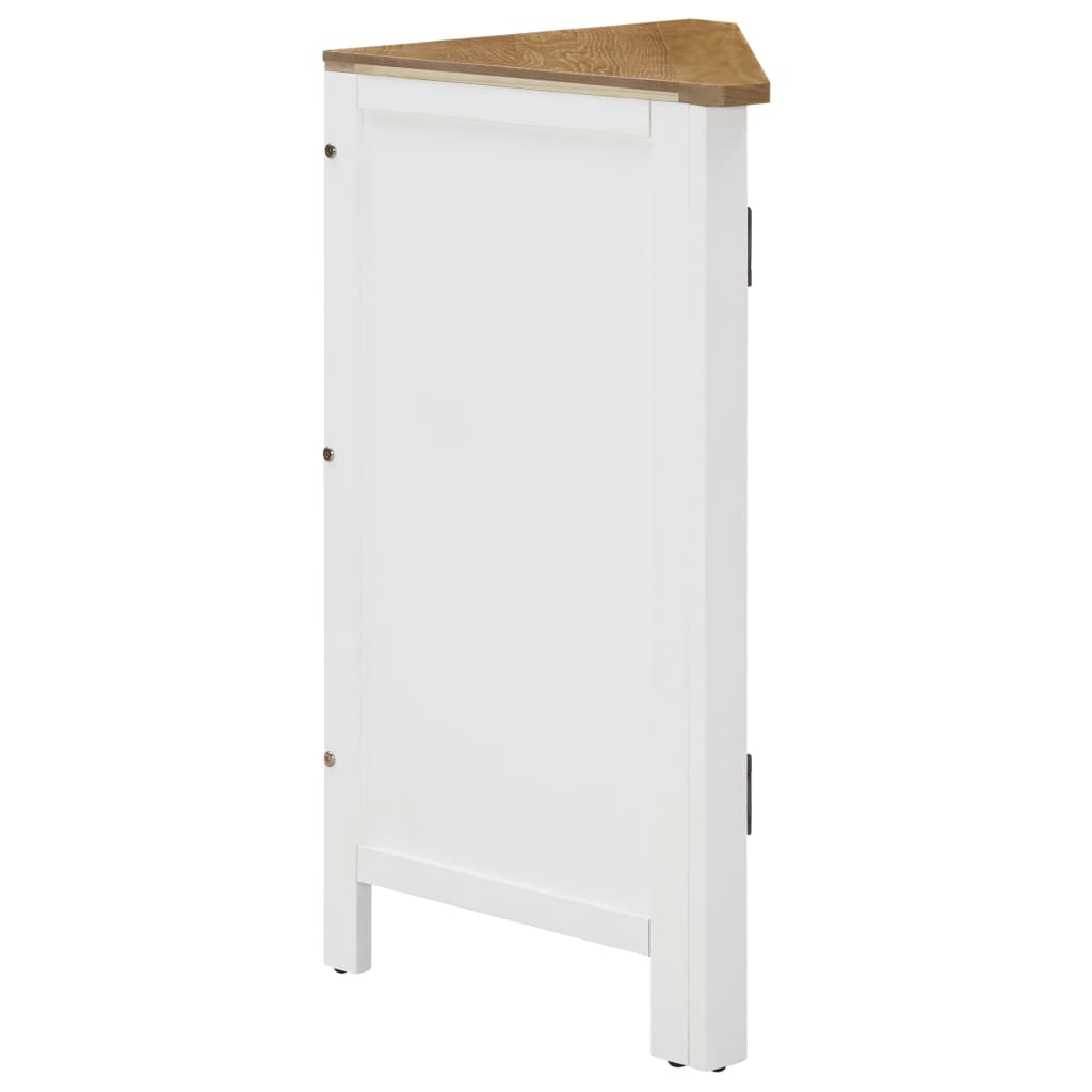 vidaXL Corner Cabinet Bathroom Corner Cabinet with Shelves Solid Wood Oak-14