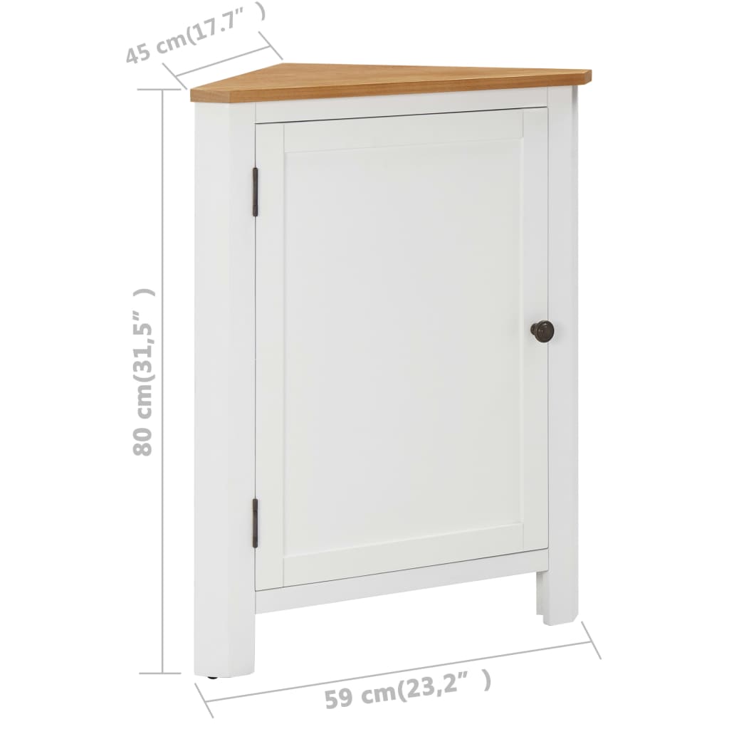 vidaXL Corner Cabinet Bathroom Corner Cabinet with Shelves Solid Wood Oak-4