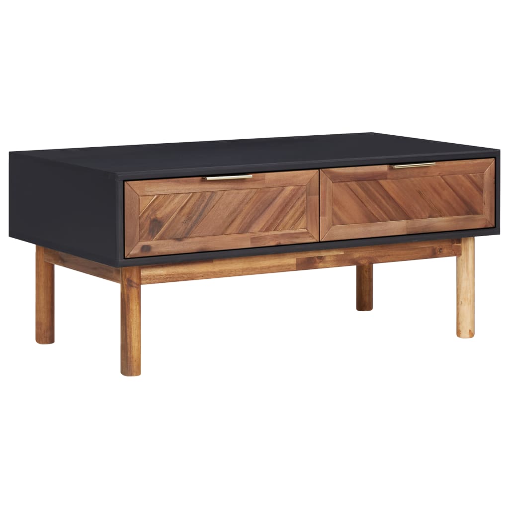 vidaXL Coffee Table 35.4"x19.7"x15.7" Solid Acacia Wood and MDF-0