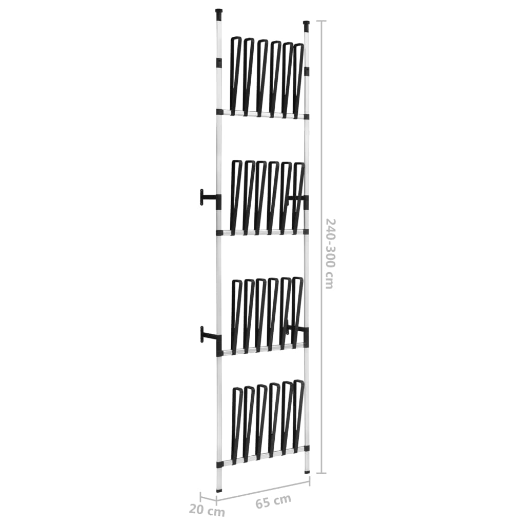 vidaXL Telescopic Boot Rack with Rods Aluminum-8