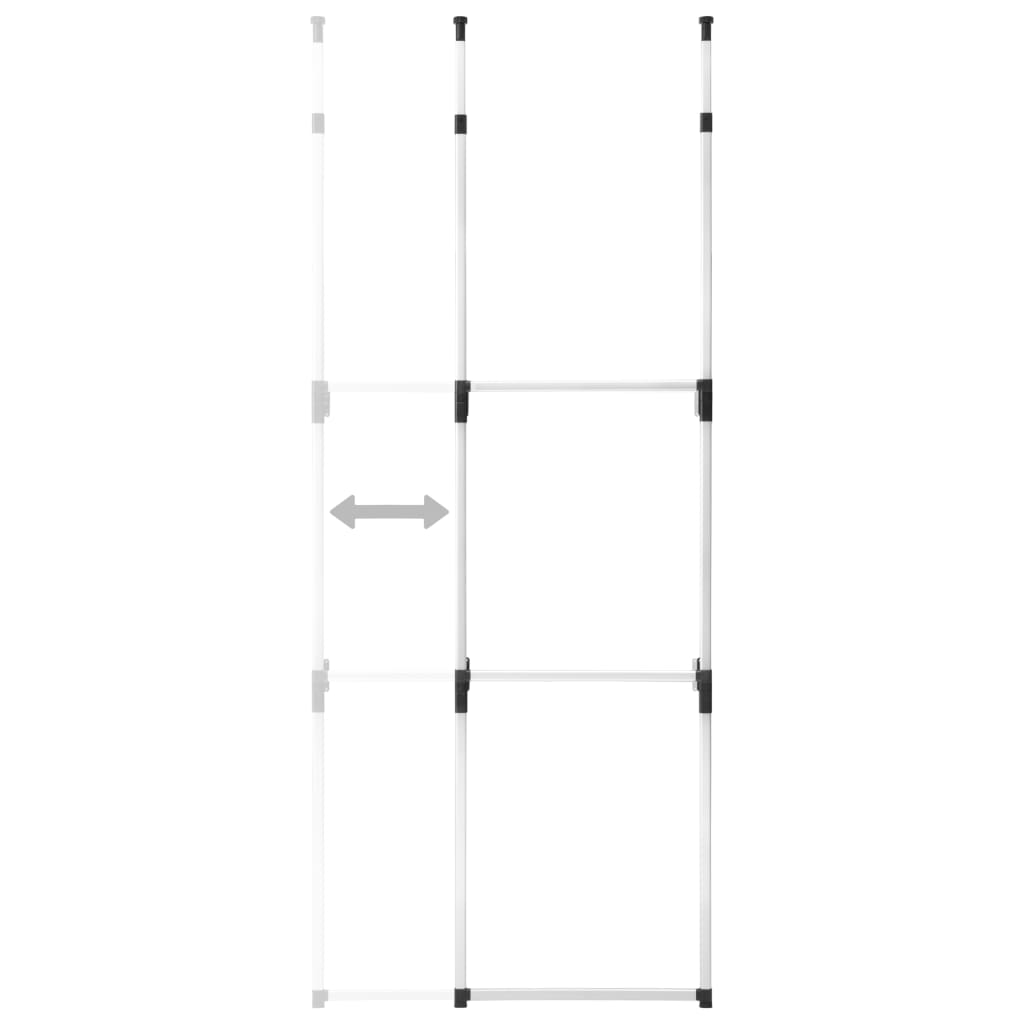 vidaXL Telescopic Wardrobe System with Rods Aluminum-6