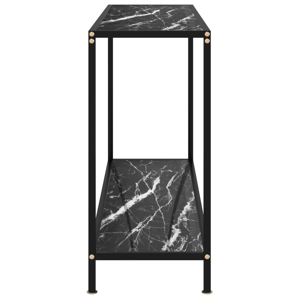 vidaXL Console Table Black 47.2"x13.8"x29.5" Tempered Glass-1