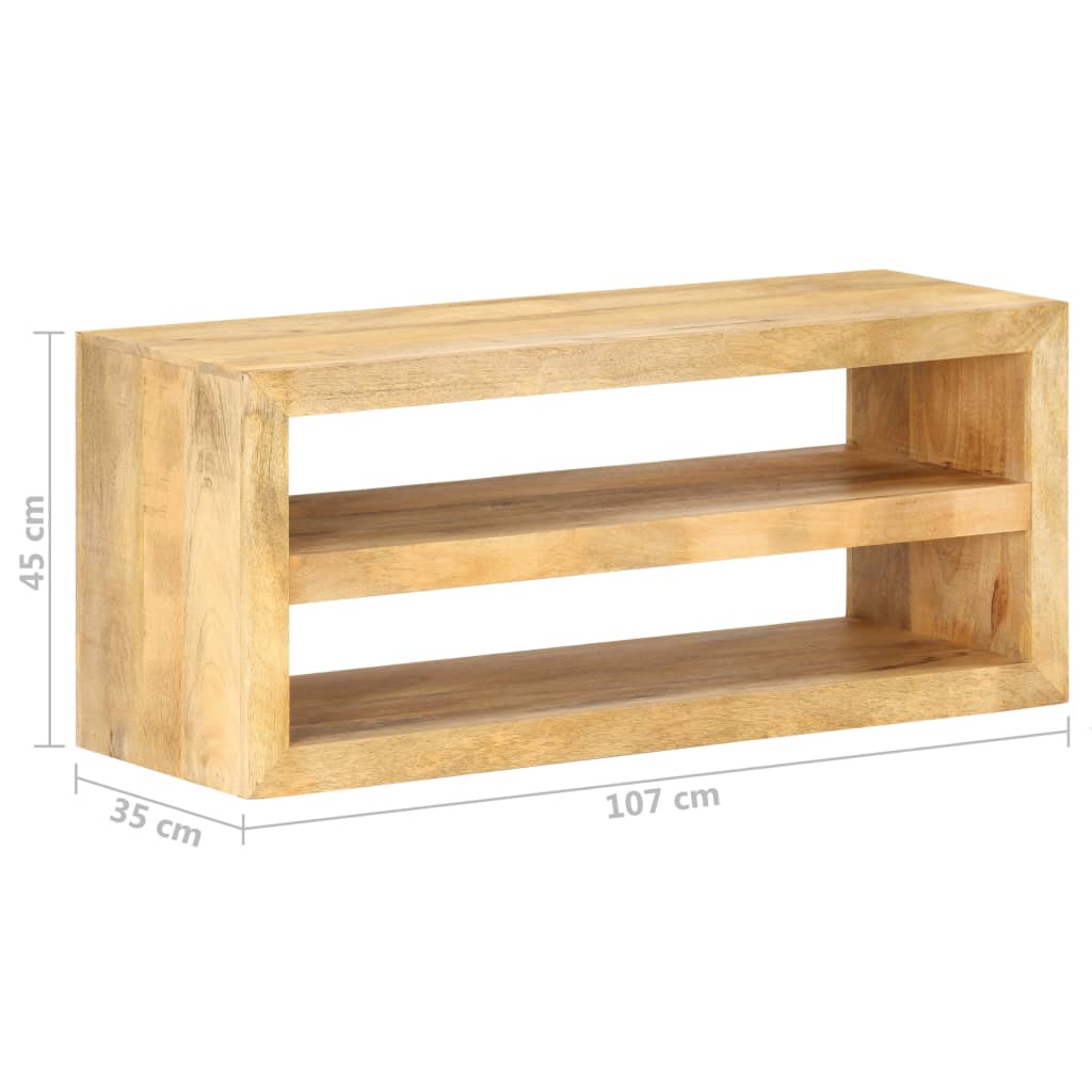 vidaXL TV Stand 42.1"x13.8"x17.7" Solid Wood Mango-7