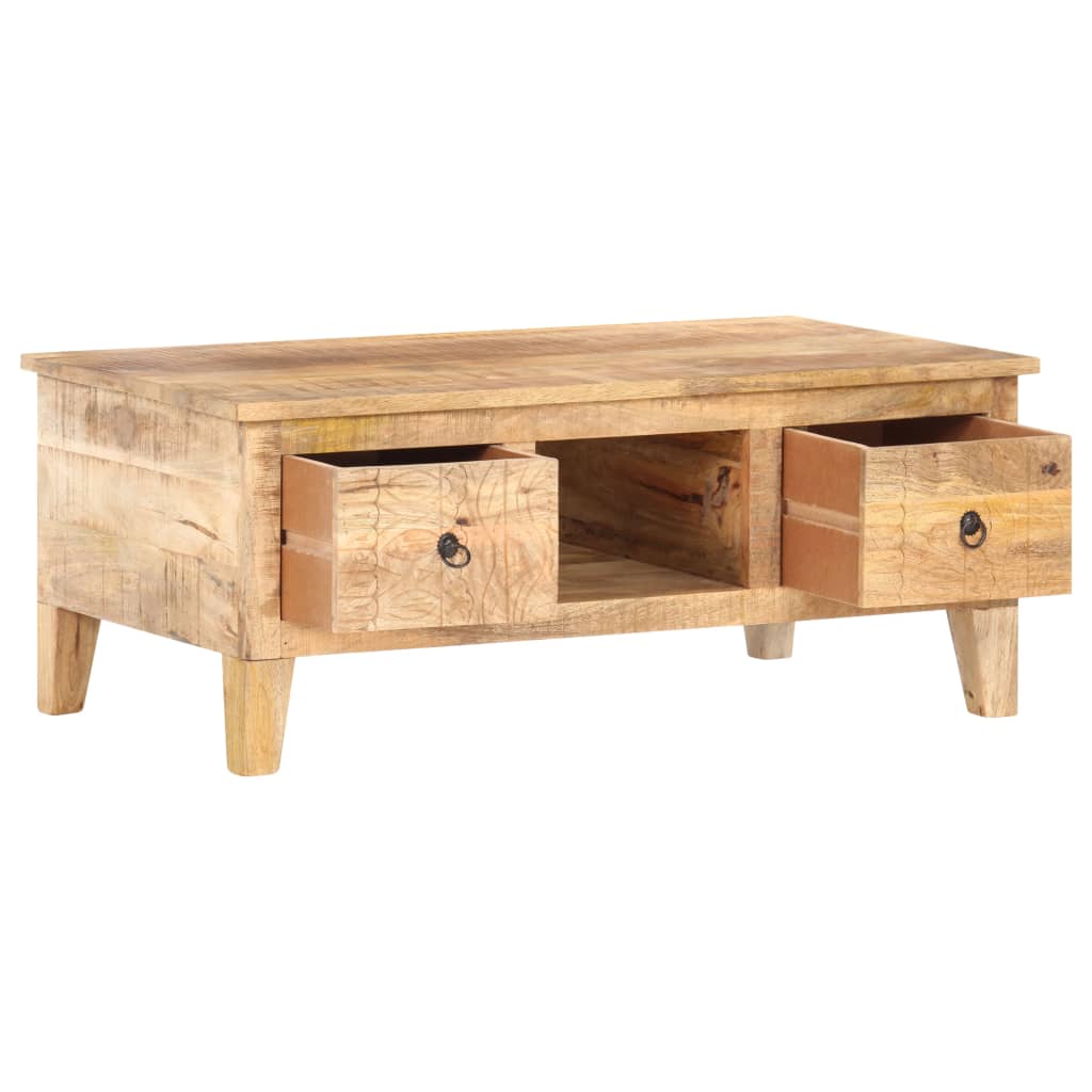 vidaXL Coffee Table 39.4"x21.7"x15.7" Rough Mango Wood-0