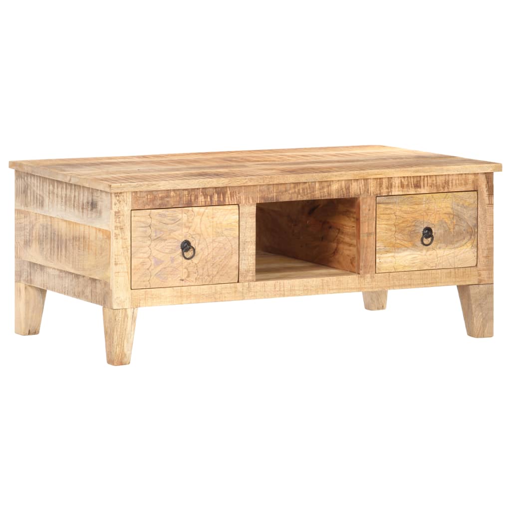 vidaXL Coffee Table 39.4"x21.7"x15.7" Rough Mango Wood-5