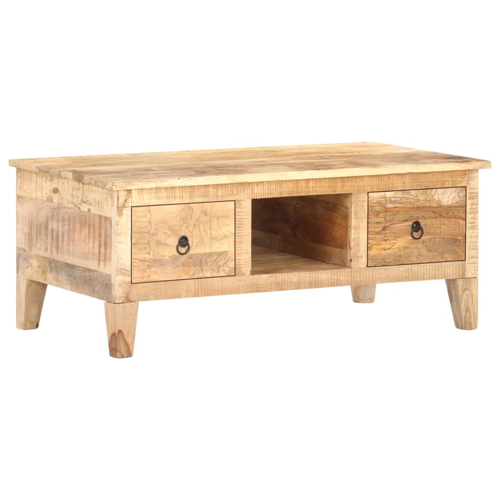 vidaXL Coffee Table 39.4"x21.7"x15.7" Rough Mango Wood-7