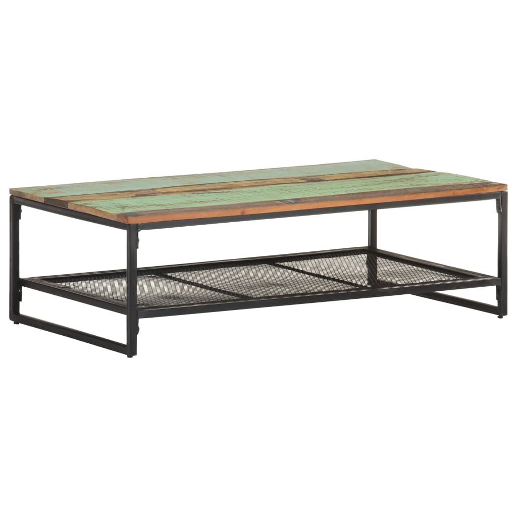 vidaXL Coffee Table 43.3"x23.6"x13.8" Solid Reclaimed Wood-6