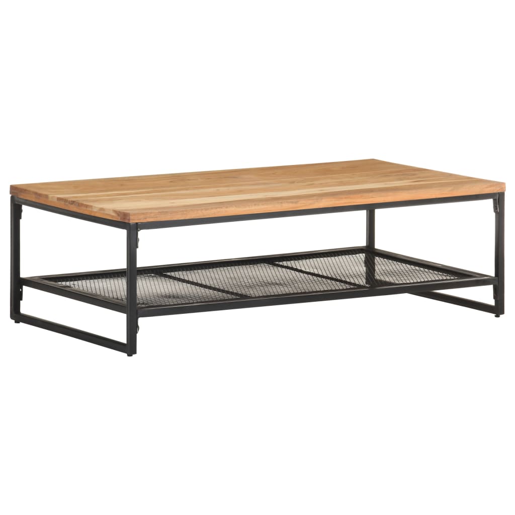 vidaXL Coffee Table 43.3"x23.6"x13.8" Solid Acacia Wood-5