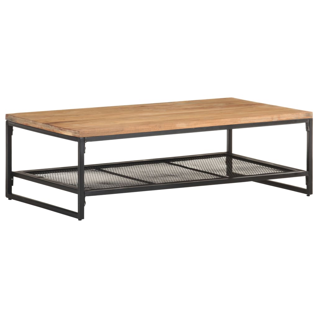 vidaXL Coffee Table 43.3"x23.6"x13.8" Solid Acacia Wood-7