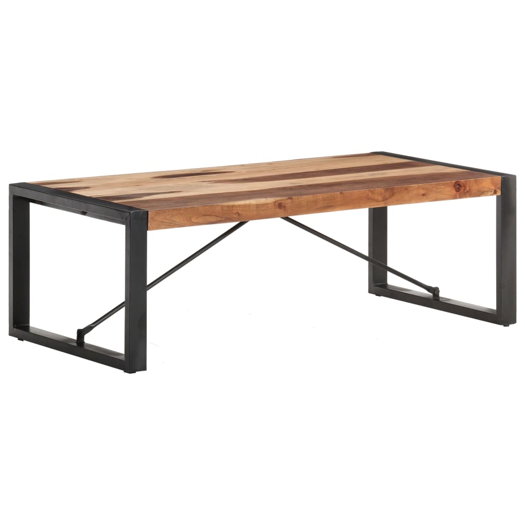 vidaXL Coffee Table 47.2"x23.6"x15.7" Solid Wood with Sheesham Finish-5