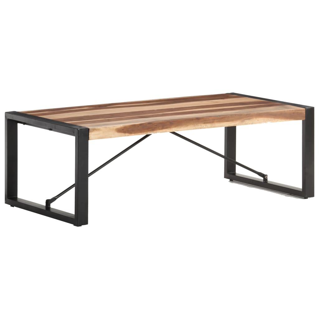 vidaXL Coffee Table 47.2"x23.6"x15.7" Solid Wood with Sheesham Finish-6