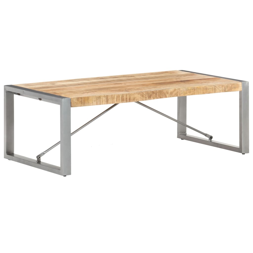 vidaXL Coffee Table 47.2"x23.6"x15.7" Rough Mango Wood-6