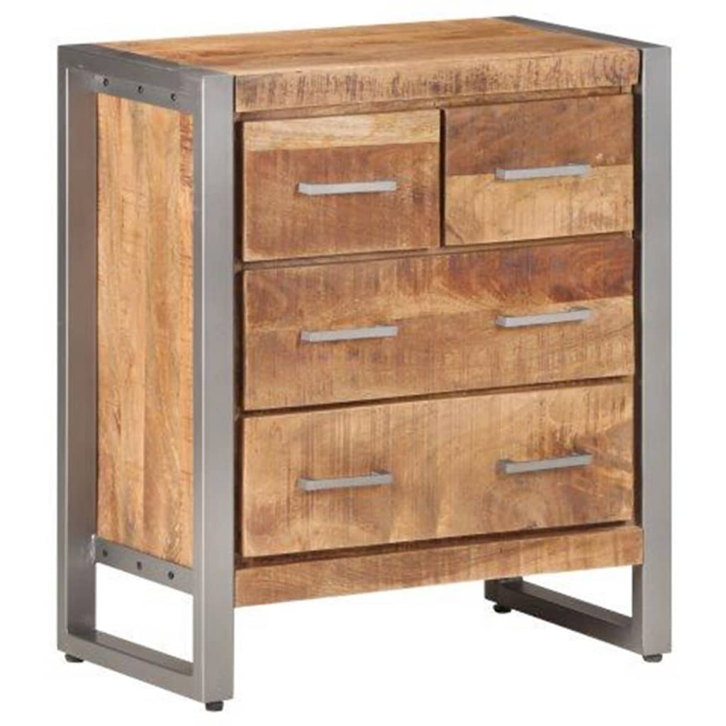 vidaXL Sideboard 23.6"x13.8"x27.6" Rough Mango Wood-6