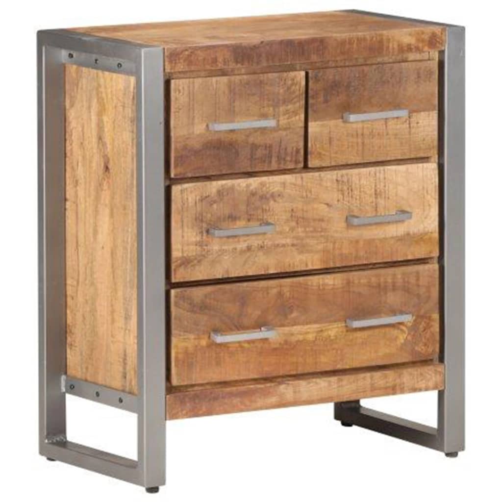 vidaXL Sideboard 23.6"x13.8"x27.6" Rough Mango Wood-7