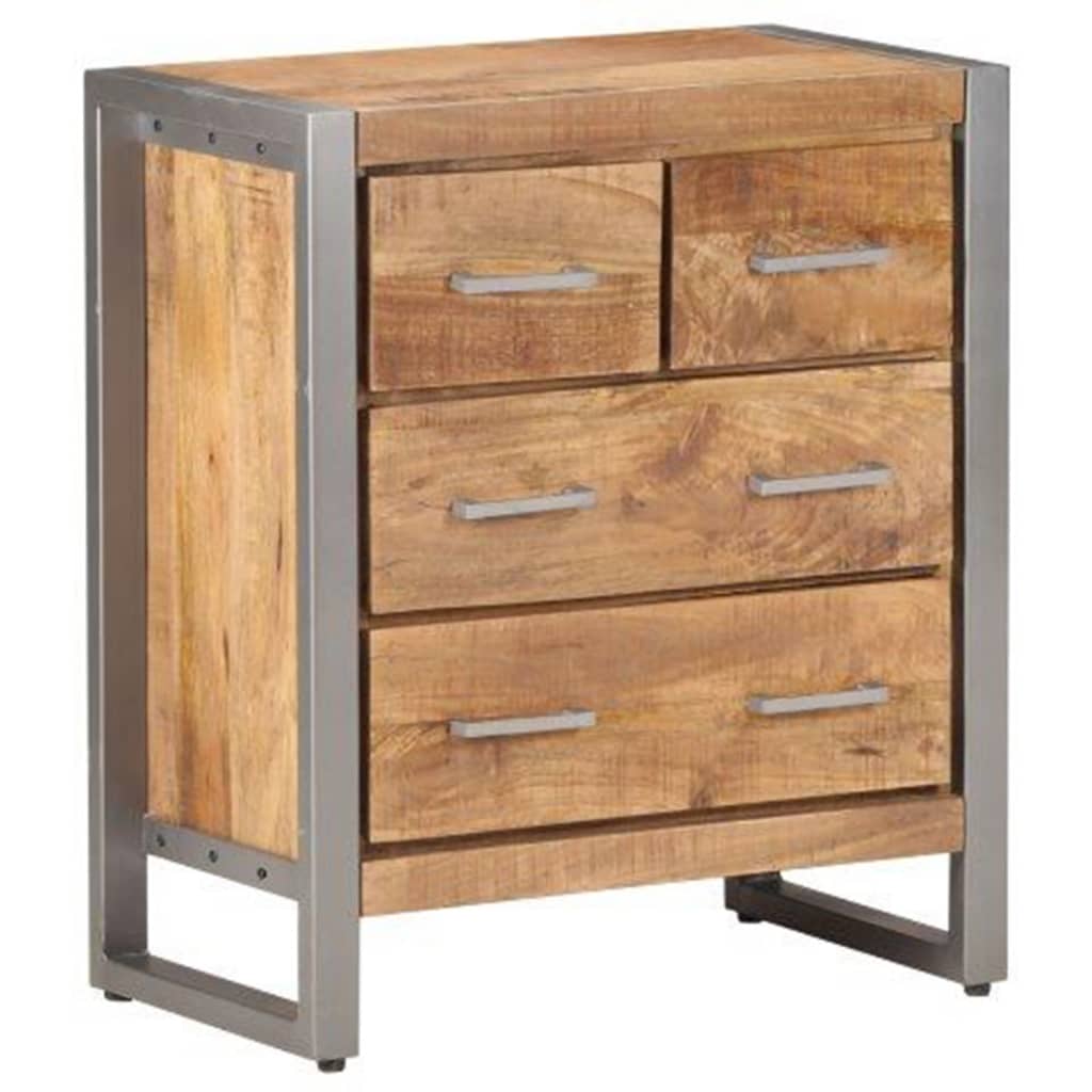 vidaXL Sideboard 23.6"x13.8"x27.6" Rough Mango Wood-8