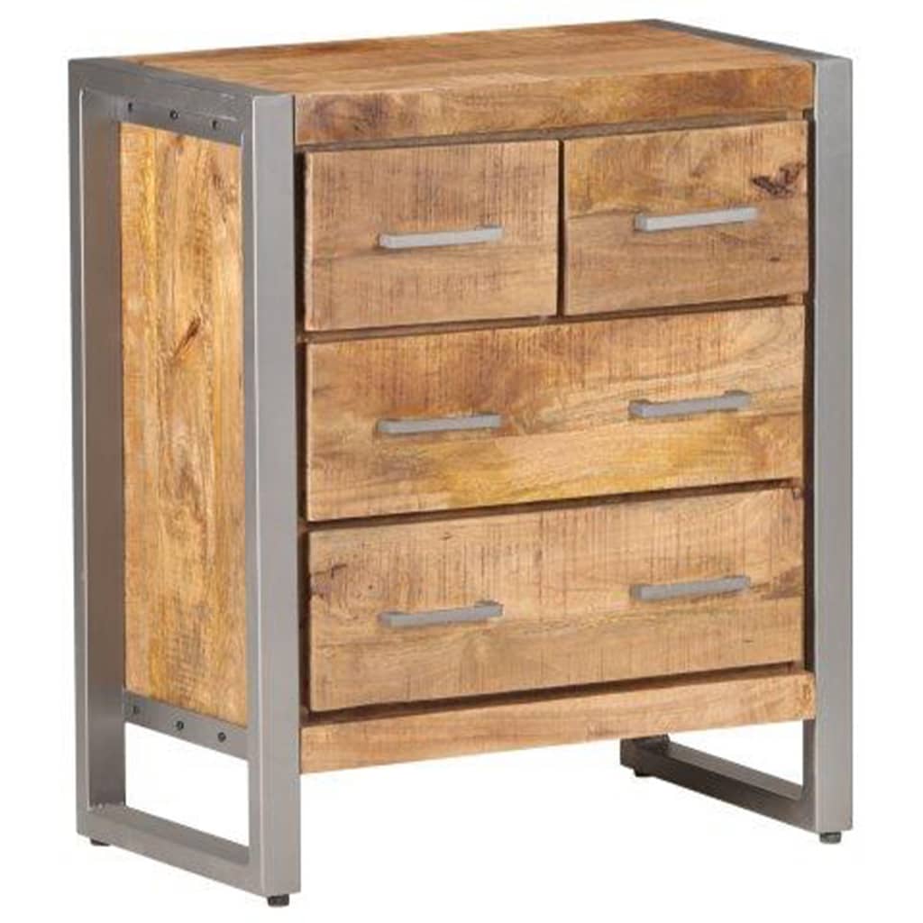 vidaXL Sideboard 23.6"x13.8"x27.6" Rough Mango Wood-9