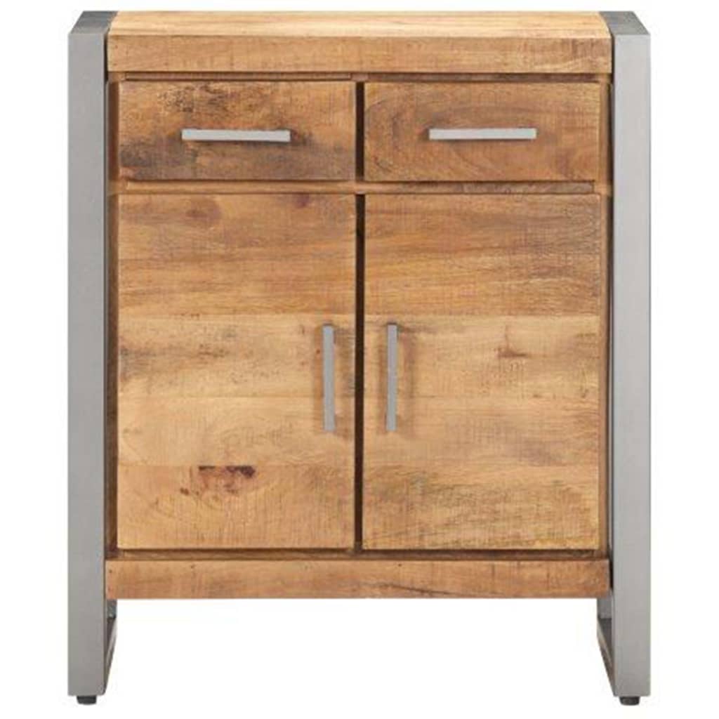 vidaXL Sideboard 23.6"x13.8"x28.3" Rough Mango Wood-2