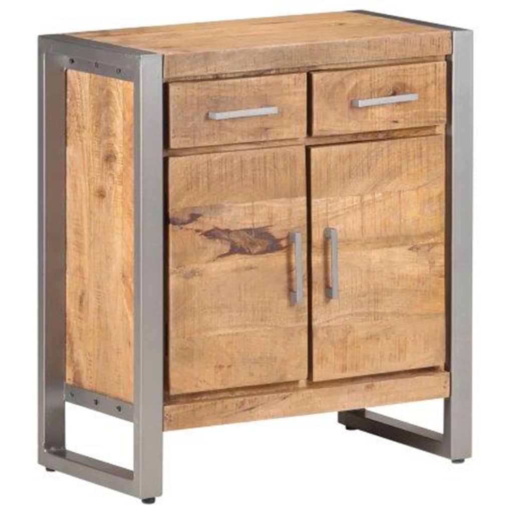 vidaXL Sideboard 23.6"x13.8"x28.3" Rough Mango Wood-6