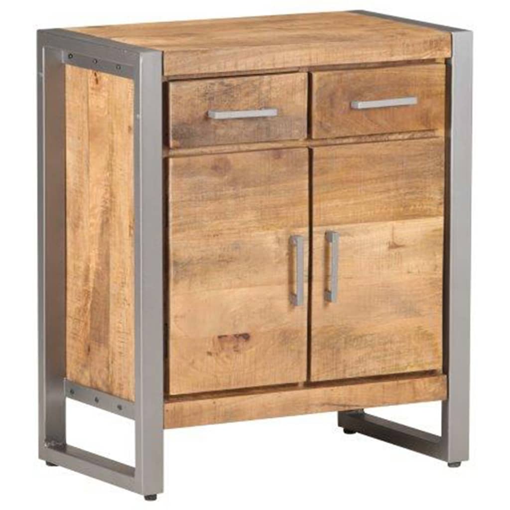 vidaXL Sideboard 23.6"x13.8"x28.3" Rough Mango Wood-7