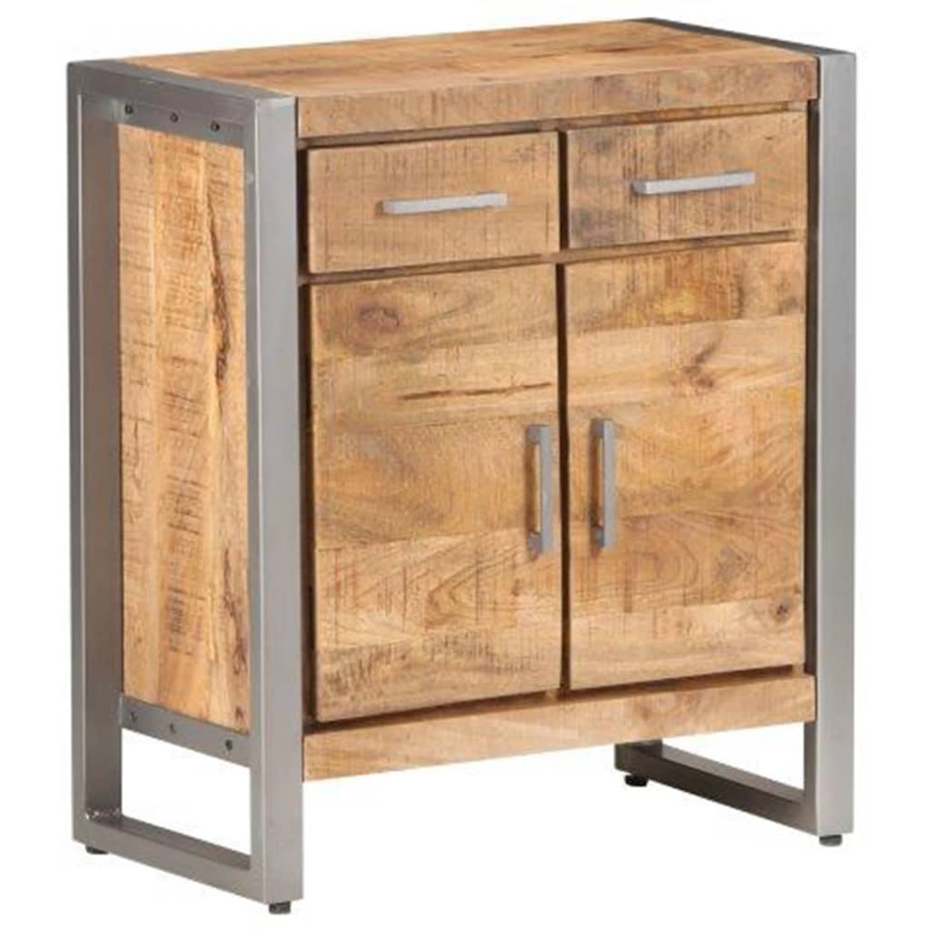 vidaXL Sideboard 23.6"x13.8"x28.3" Rough Mango Wood-8