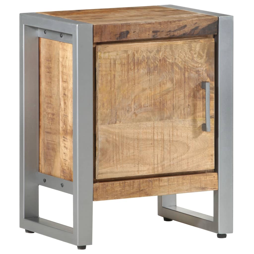 vidaXL Bedside Cabinet 15.7"x11.8"x19.7" Rough Mango Wood-7