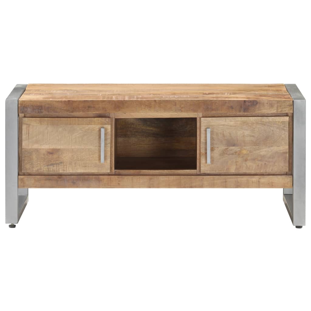 vidaXL Coffee Table 37.4"x19.7"x15.7" Rough Mango Wood-3