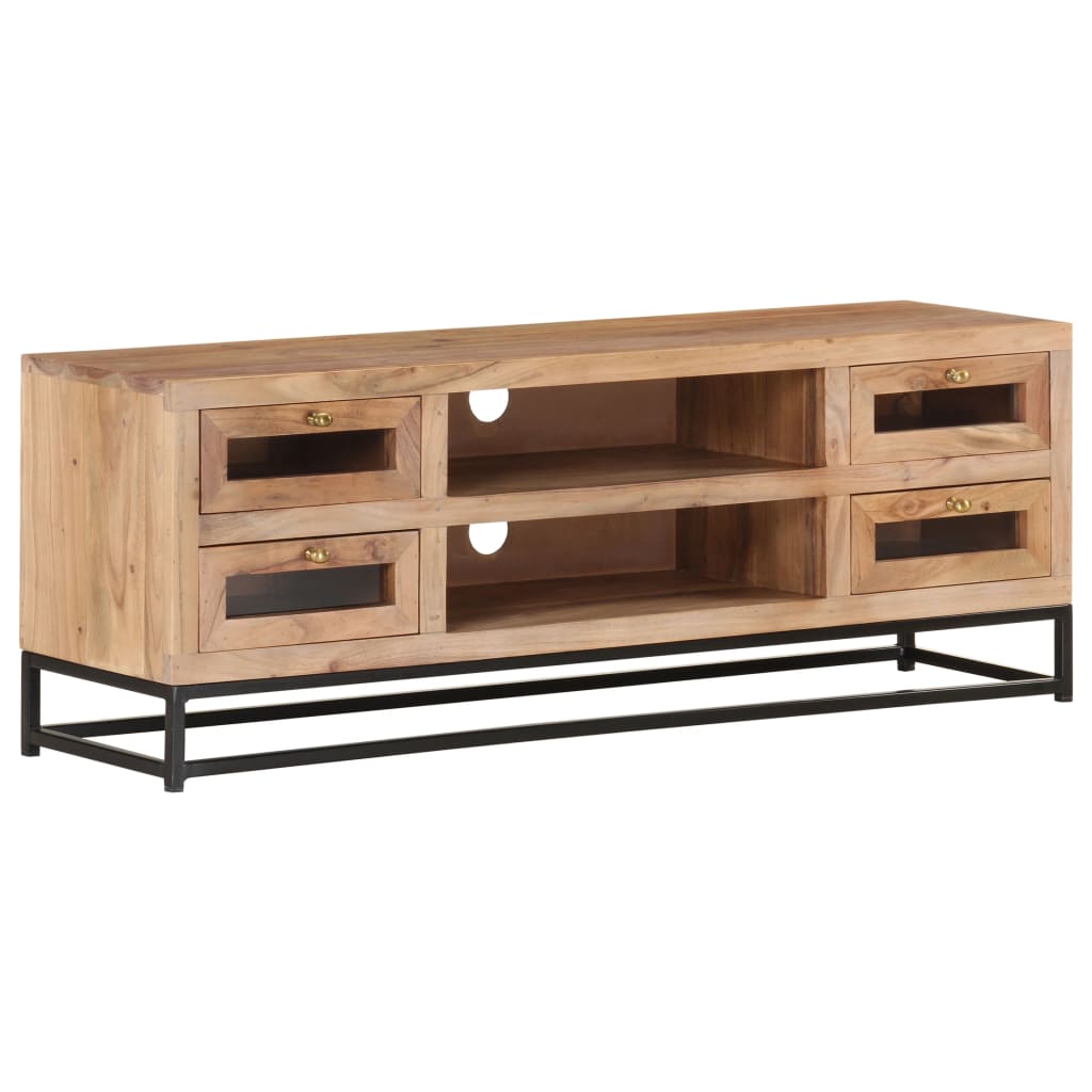 vidaXL TV Stand 43.3"x11.8"x15.7" Solid Wood Acacia-0