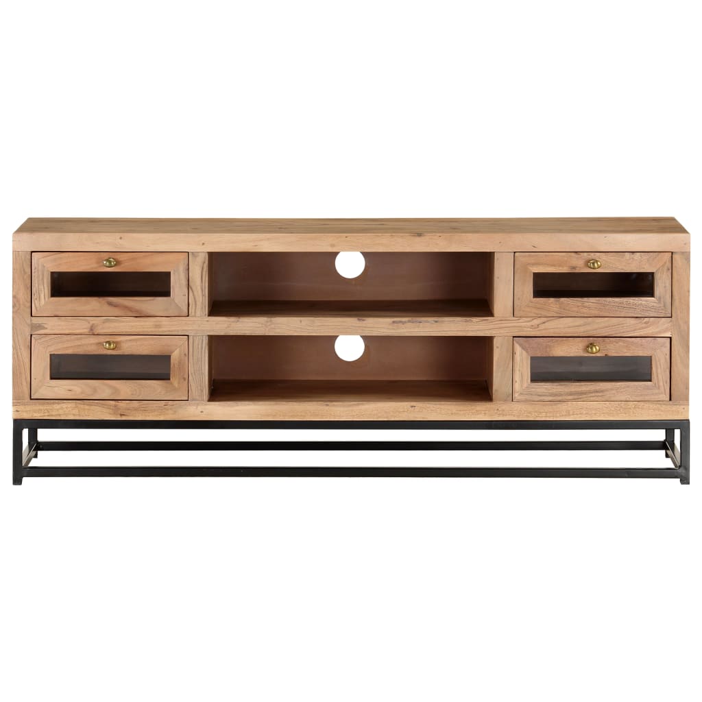 vidaXL TV Stand 43.3"x11.8"x15.7" Solid Wood Acacia-3