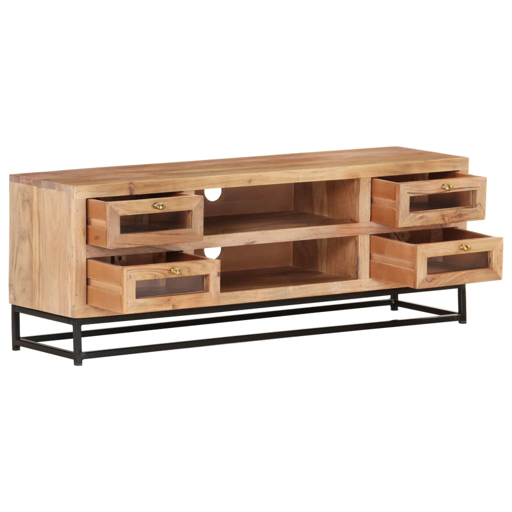 vidaXL TV Stand 43.3"x11.8"x15.7" Solid Wood Acacia-4