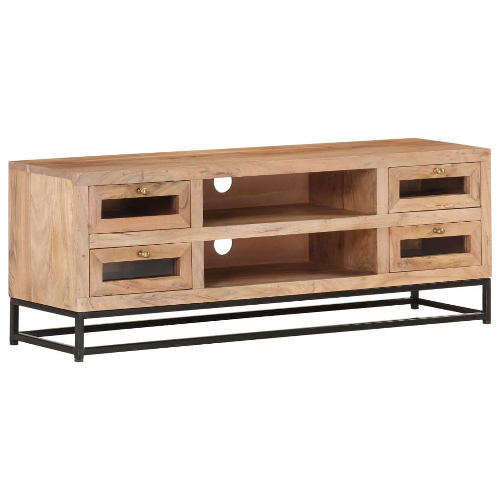 vidaXL TV Stand 43.3"x11.8"x15.7" Solid Wood Acacia-7