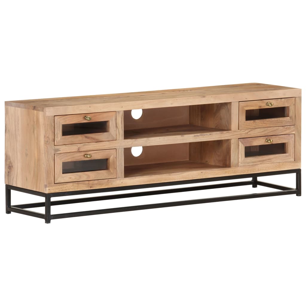 vidaXL TV Stand 43.3"x11.8"x15.7" Solid Wood Acacia-8