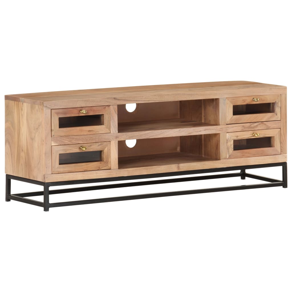 vidaXL TV Stand 43.3"x11.8"x15.7" Solid Wood Acacia-9