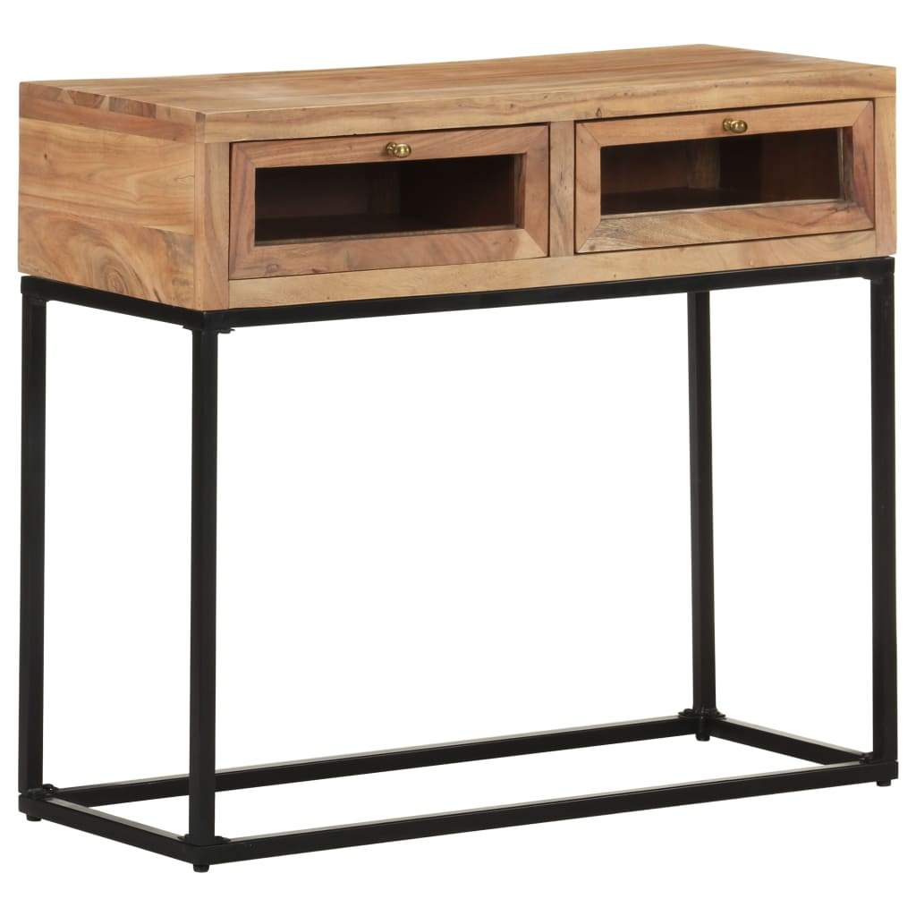 Console Table 35.4"x13.8"x29.9" Solid Acacia Wood