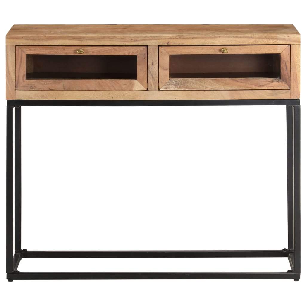 Console Table 35.4"x13.8"x29.9" Solid Acacia Wood