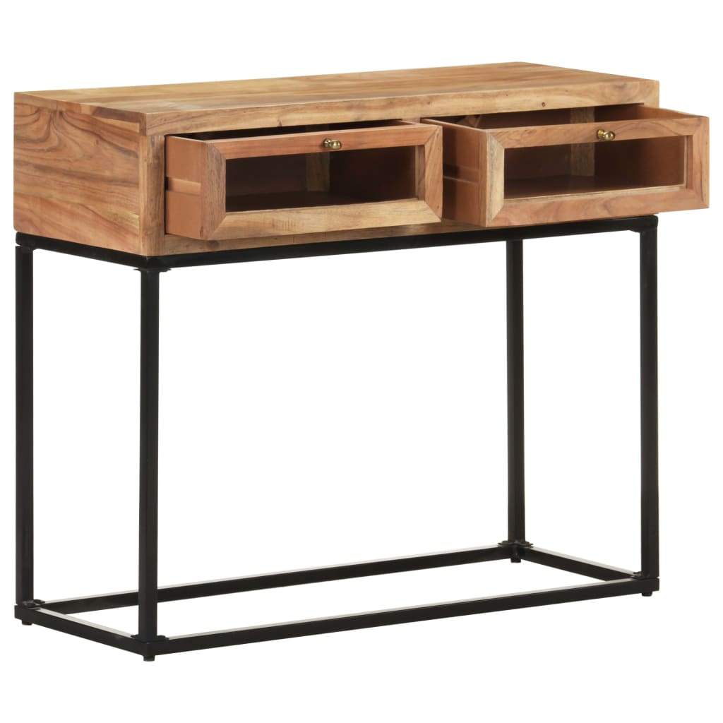 Console Table 35.4"x13.8"x29.9" Solid Acacia Wood