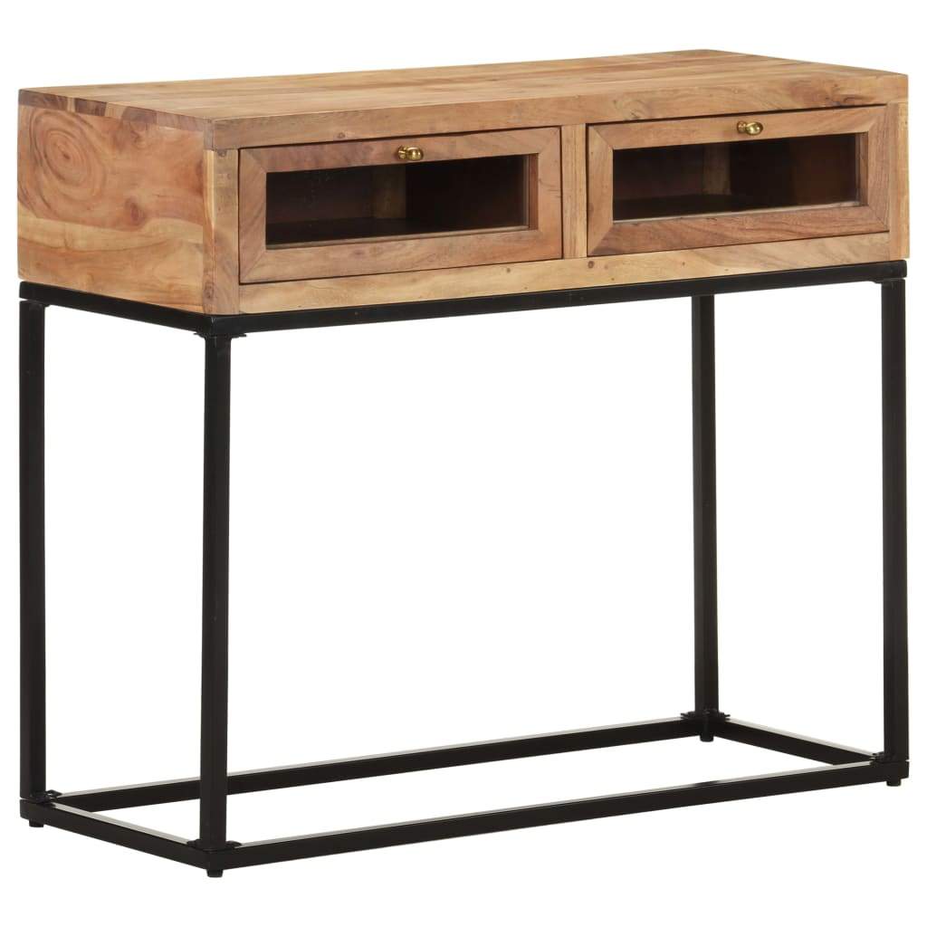 Console Table 35.4"x13.8"x29.9" Solid Acacia Wood