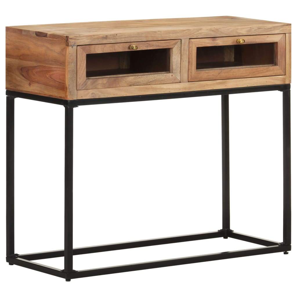 Console Table 35.4"x13.8"x29.9" Solid Acacia Wood