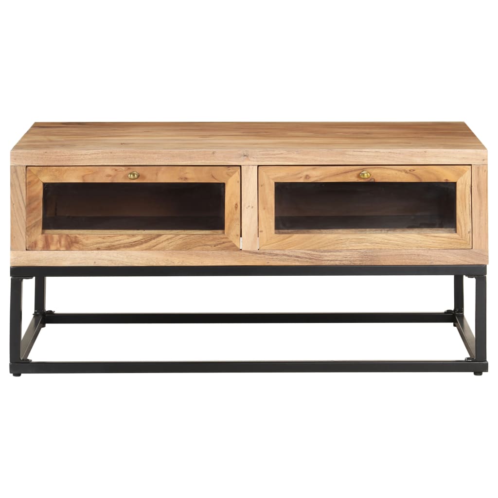 vidaXL Coffee Table 35.4"x23.6"x15.7" Solid Acacia Wood-3