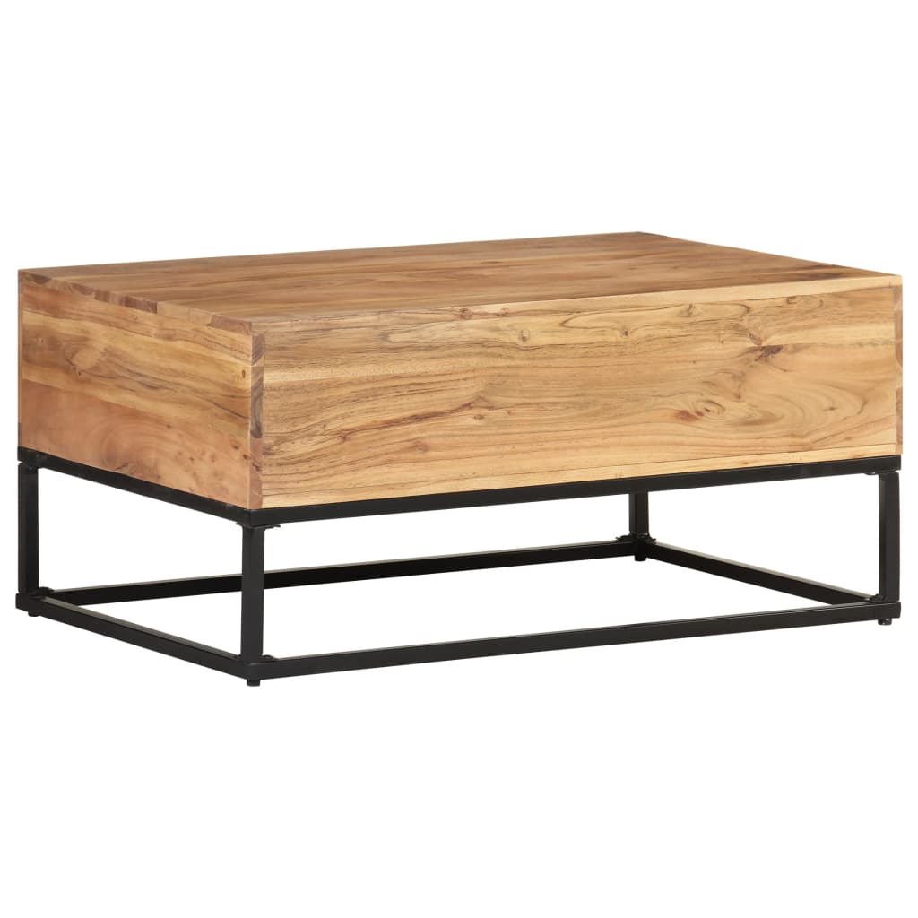 vidaXL Coffee Table 35.4"x23.6"x15.7" Solid Acacia Wood-5