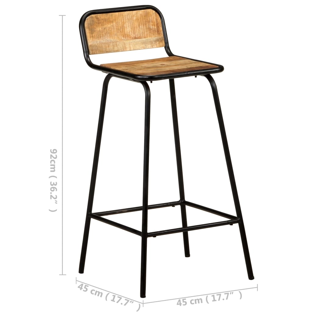 vidaXL Bar Chairs 4 pcs Solid Mango Wood-0