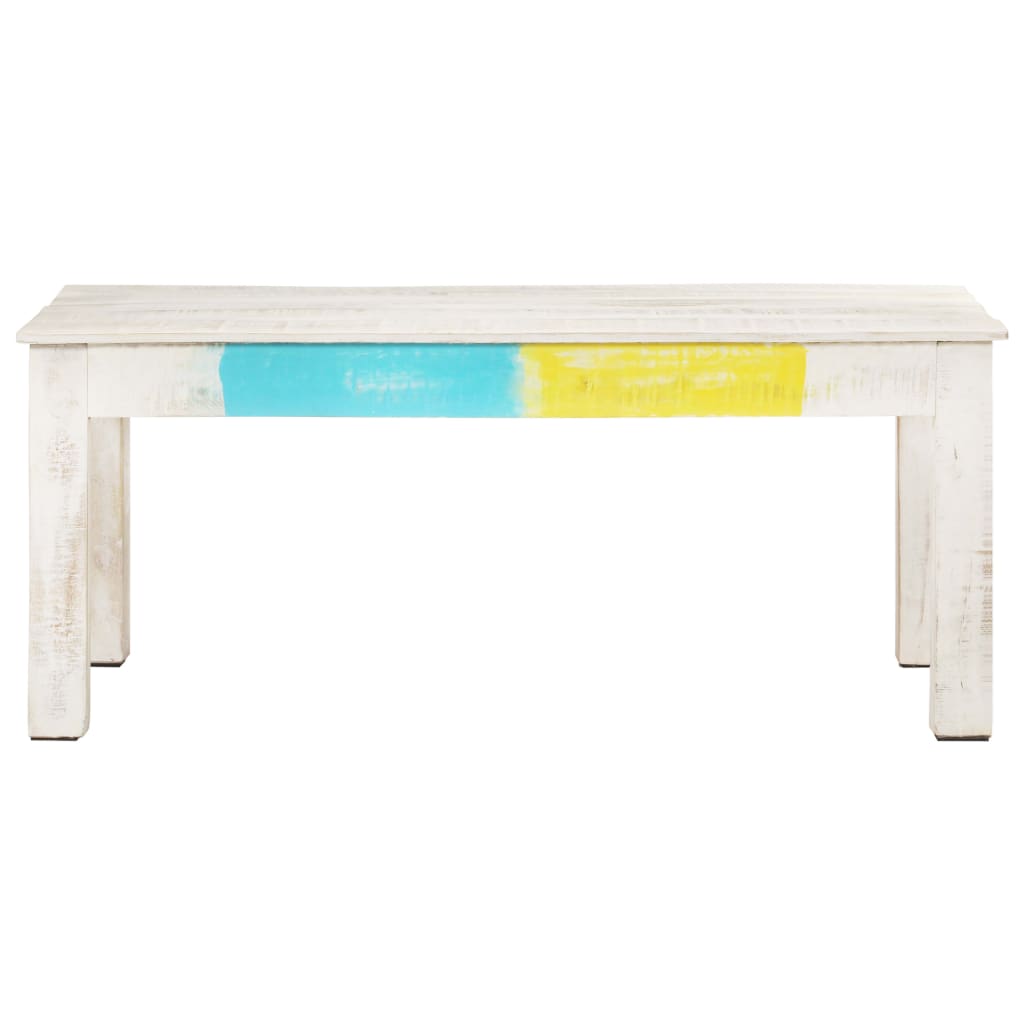 Coffee Table White 43.3"x23.6"x17.7" Solid Mango Wood