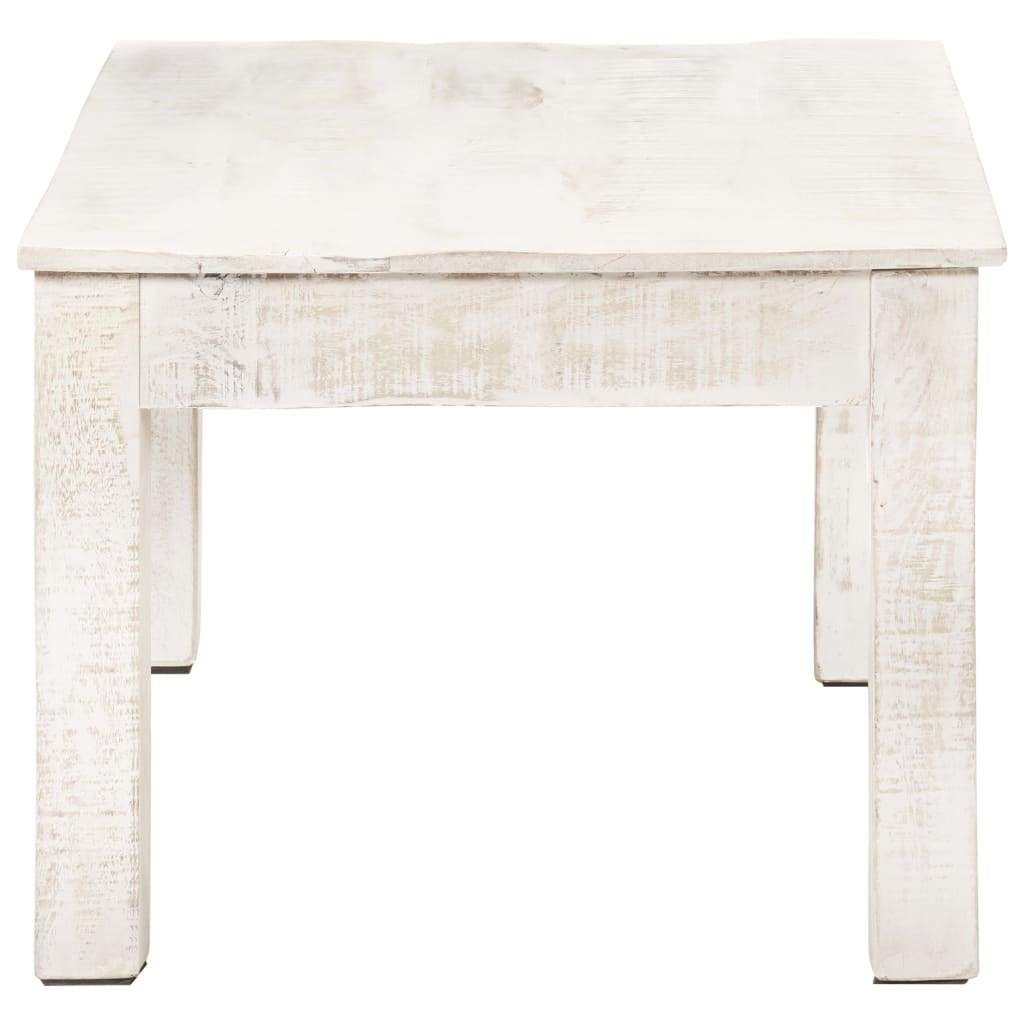 Coffee Table White 43.3"x23.6"x17.7" Solid Mango Wood