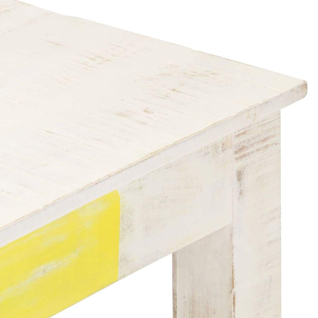 Coffee Table White 43.3"x23.6"x17.7" Solid Mango Wood